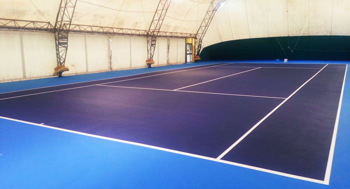 Synthetic surface court covered