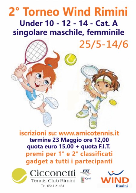 2 Torneo Wind Rimini - Under 10-12-14 M/F - Cat. A dal 25 Maggio